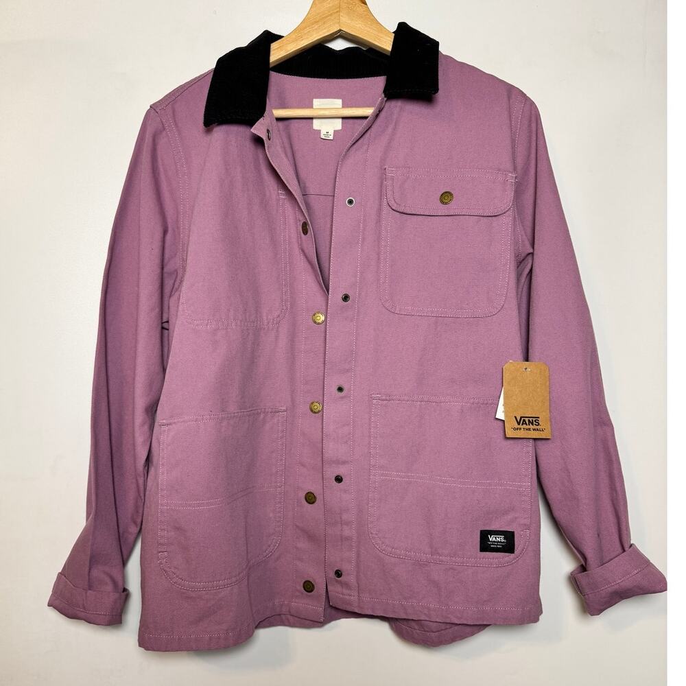 NWT Vans Drill Chore Purple and Black Corduroy Collar Jacket Size: Medium - Picture 2 of 6